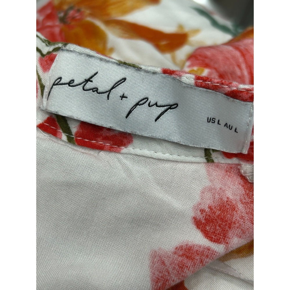 Petal And Pup Dress Womens Large Floral Ruffle Sleeve Boho‎ Cottagecore - Picture 10 of 13